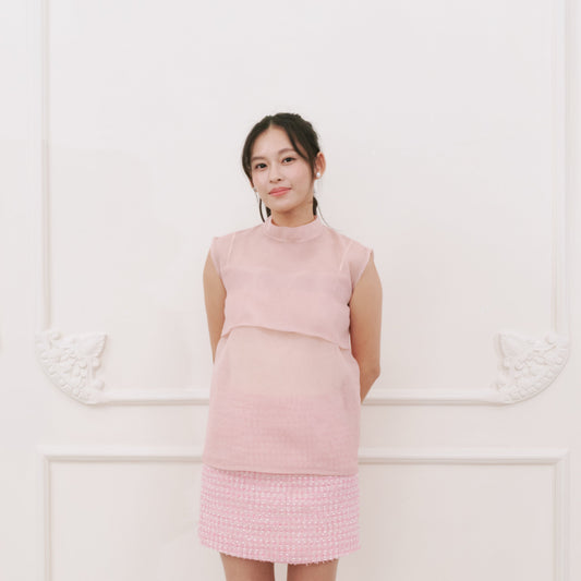 PEONY SLEEVELESS ORGANZA TOP
