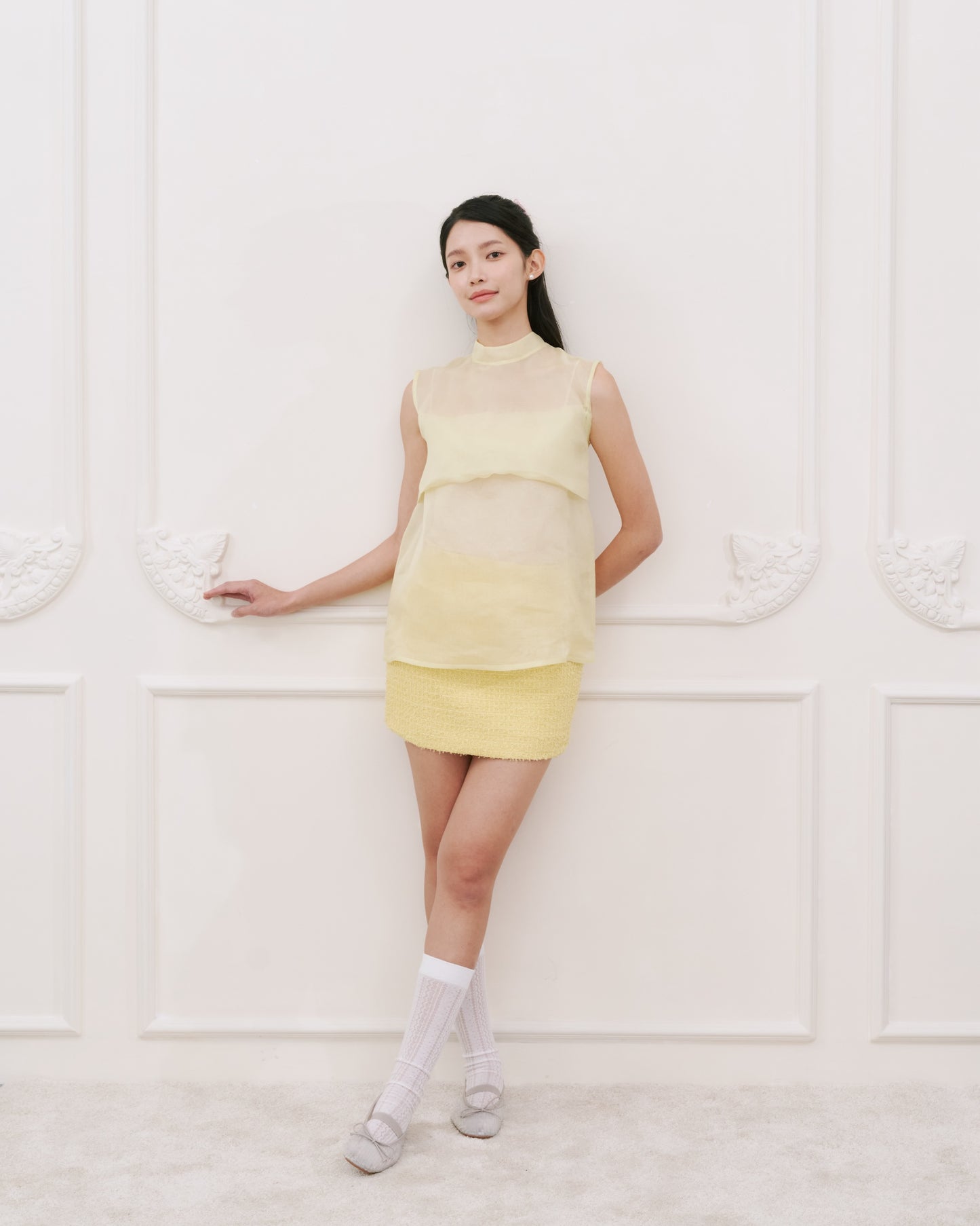 BUTTERBELLE SLEEVELESS ORGANZA TOP