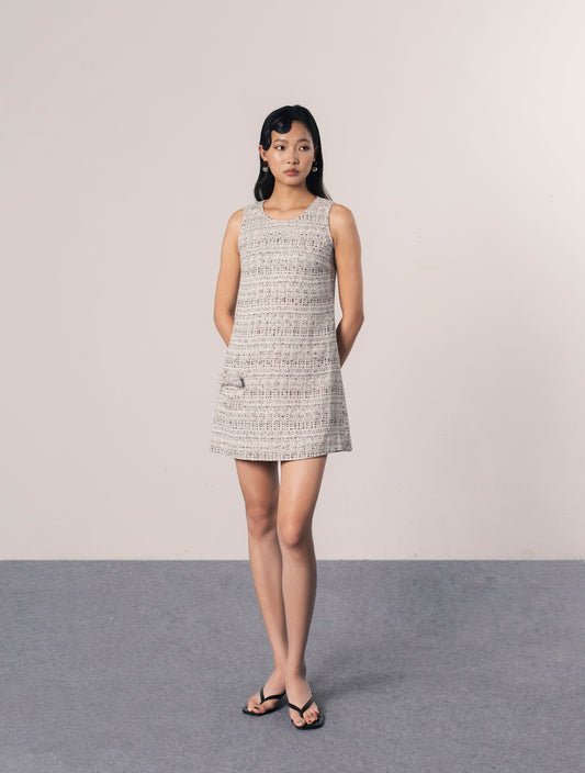 THE PEBBLE TWEED SHORT DRESS