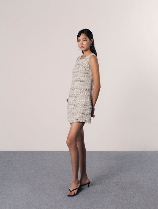 THE PEBBLE TWEED SHORT DRESS